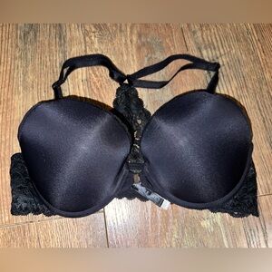 Adore Me Black Satin Lace Bra